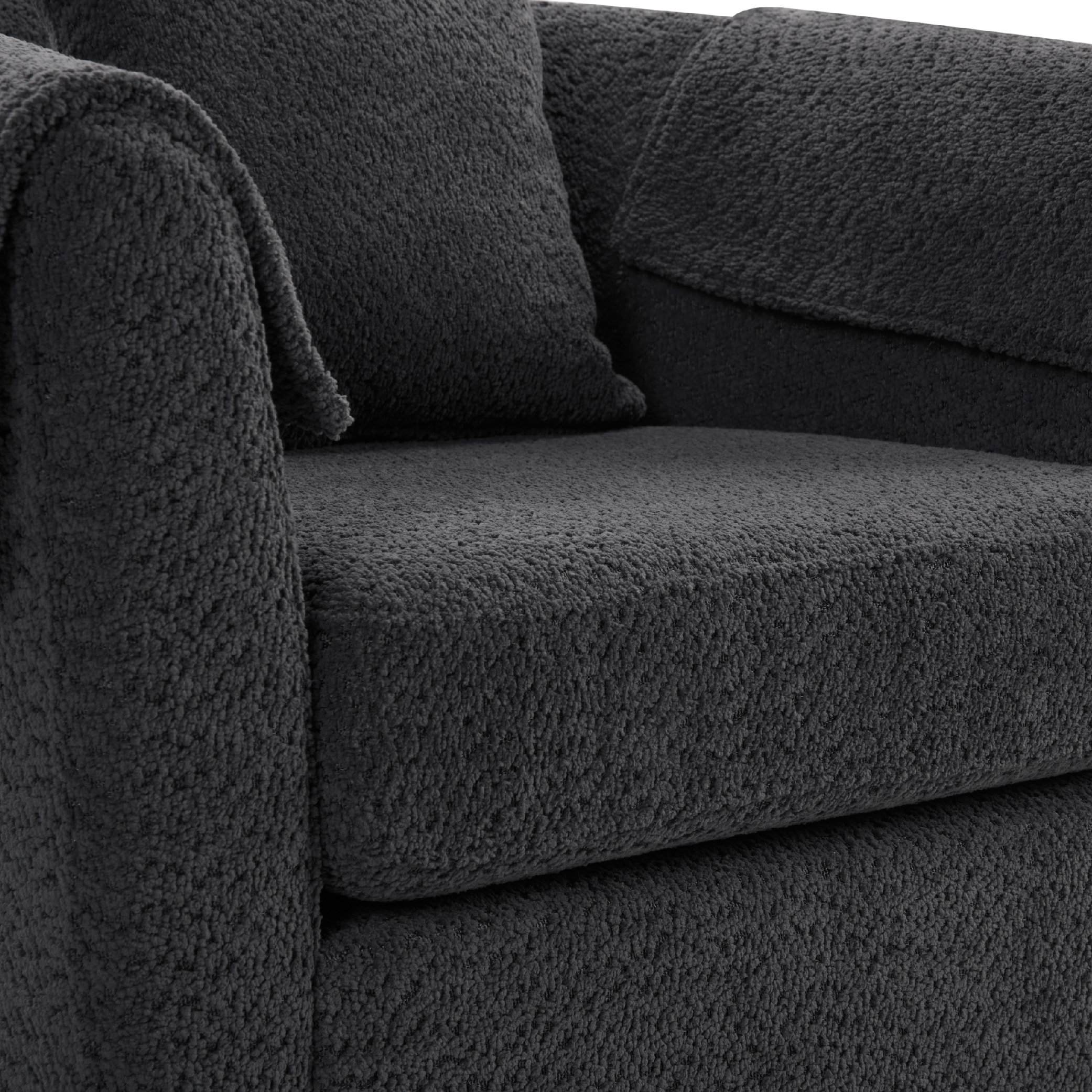 Swivel Accent Chair With Ottoman Set, Modern Chenille Barrel Armchair With Removable Back Pillow & 2 Armrest Covers For Living Room, Bedroom, Office, Black_voghion.com
